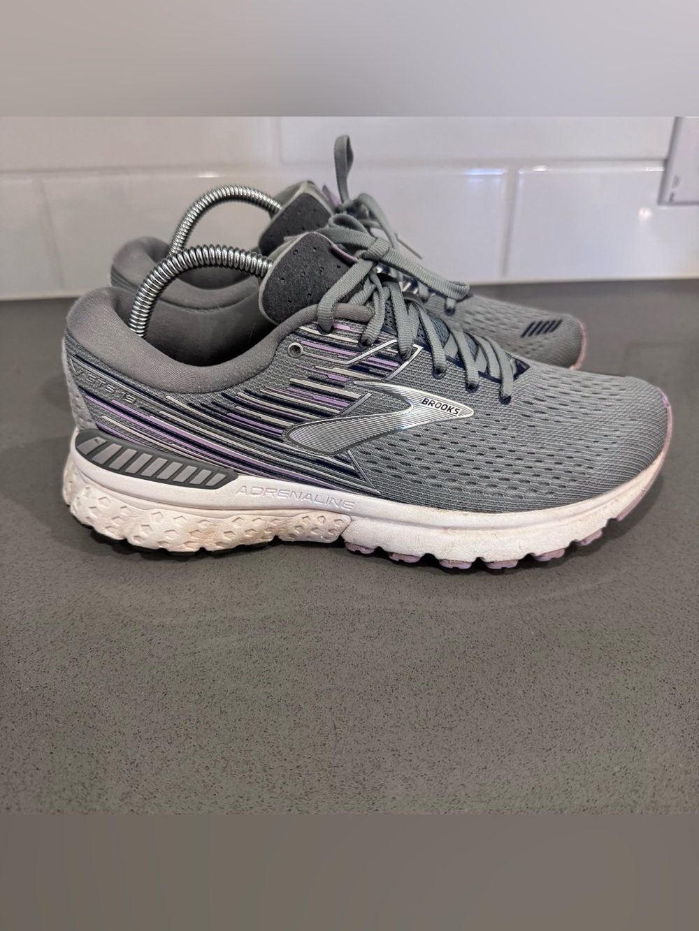 Brooks Women's Gray Running Shoes with Lavender Accents